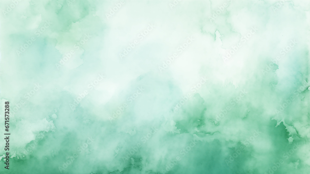 Green watercolor background.