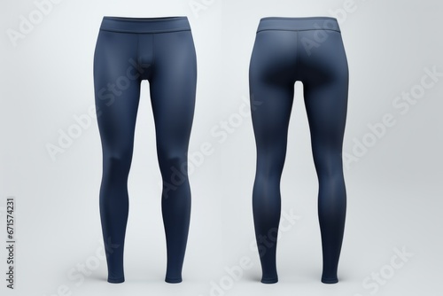 Blue leggings pants isolated on white background
