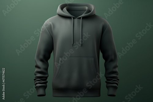 Blank green hoodie template. Hoodie sweatshirt long sleeve with clipping path, hoody for design mockup for print.