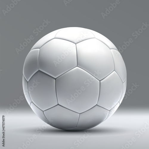 3d realistic white blank soccer ball isolated