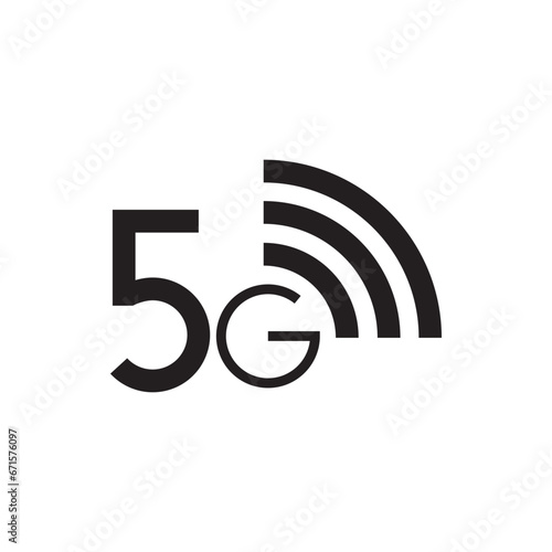 5G Icon. 5th Generation Wireless Internet Network Connection Information Technology Illustration. Mobile devices telecommunication business web networking.