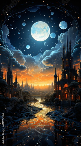 halloween night landscape