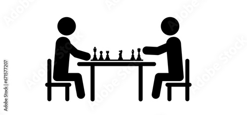 Chess pieces tower horse bishop, king queen Chess Board Setup Vector icon or symbol pieces Flat style the starting positions figures pieces tournament strategy silhouette checker board. Square checker