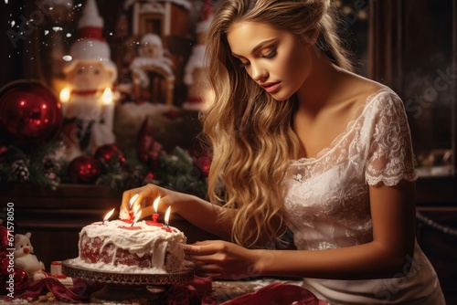 woman with birthday cake