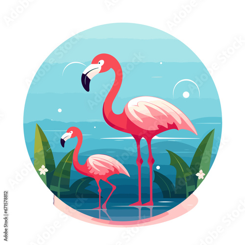 Flamingos in der Wildnis
