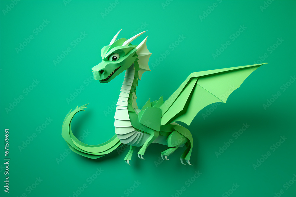 Obraz premium AI-generated, paper-made dragon