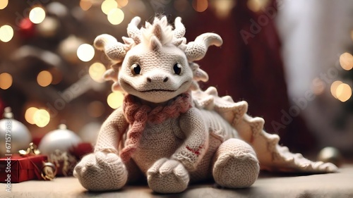 Wallpaper Mural New Year background with a dragon toy. .ai Torontodigital.ca