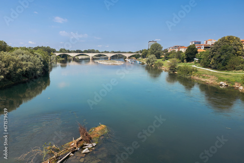 view of the Ticino river in Pavia Italy
