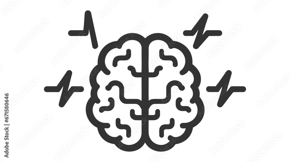 Human brain medical vector icon illustration isolated on white background Human brain medical vector icon illustration isolated on white background