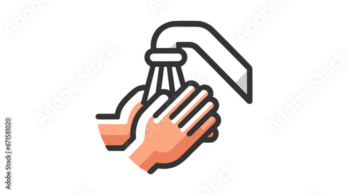 Wash, washing hands to keep clean flat vector icon for websites and print