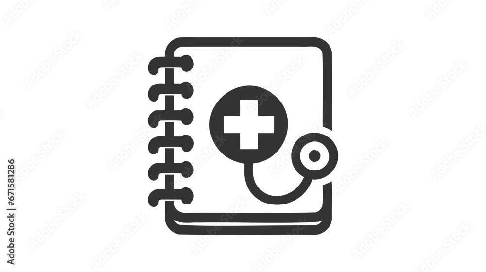 Medical records book icon vector, solid logo illustration, pictogram isolated on white. Medical records book icon vector, solid logo illustration, pictogram isolated on white.