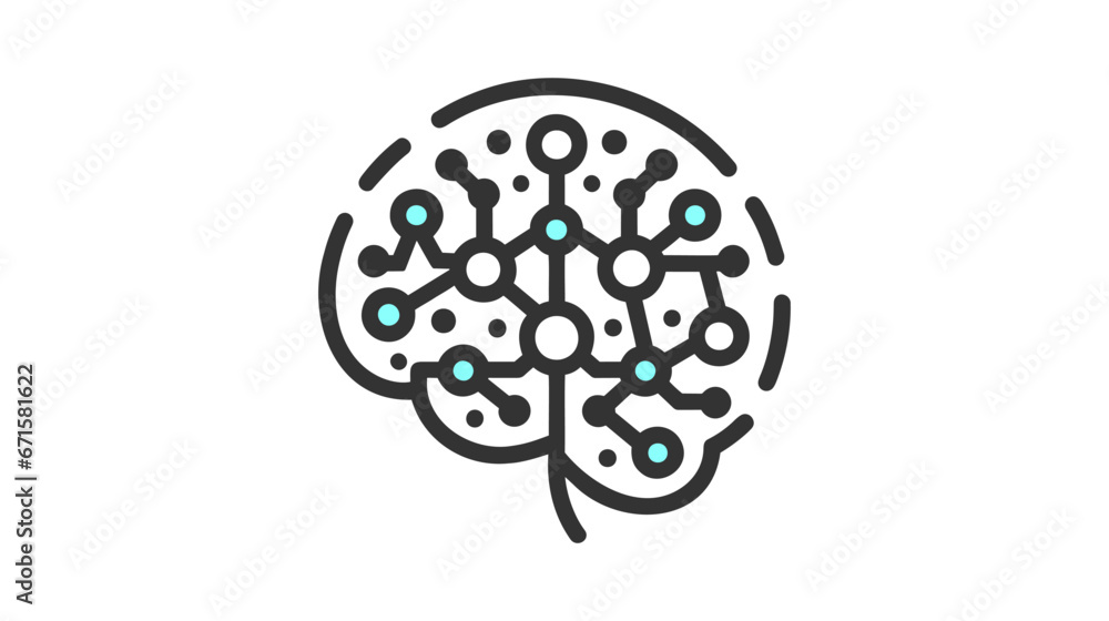 Human brain medical vector icon illustration isolated on white background