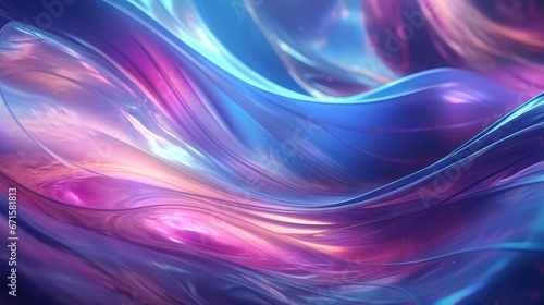 Soft and glowing wavy background. AI generated.
