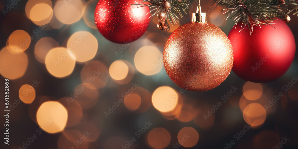 christmas background with gift box fir tree , snow and bauble on bokeh gold background christmas background with gift box fir tree , snow and bauble on bokeh gold background