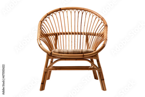 Bamboo Chair Isolated on Transparent Background.Ai
