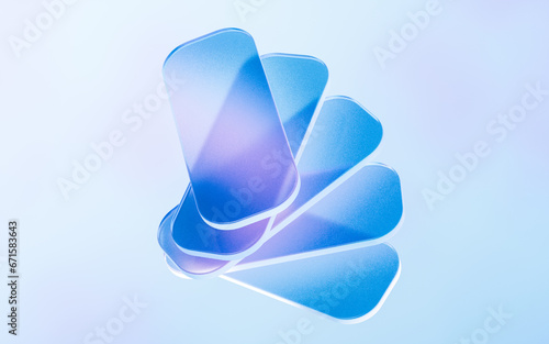 Fototapeta Naklejka Na Ścianę i Meble -  Transparent glass with gradient colors, 3d rendering.