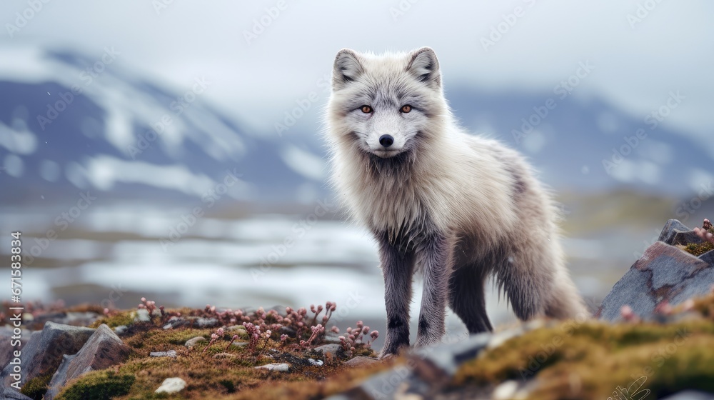 Arctic fox in natural environment in Svalbard
Arctic fox in natural environment in Svalbard