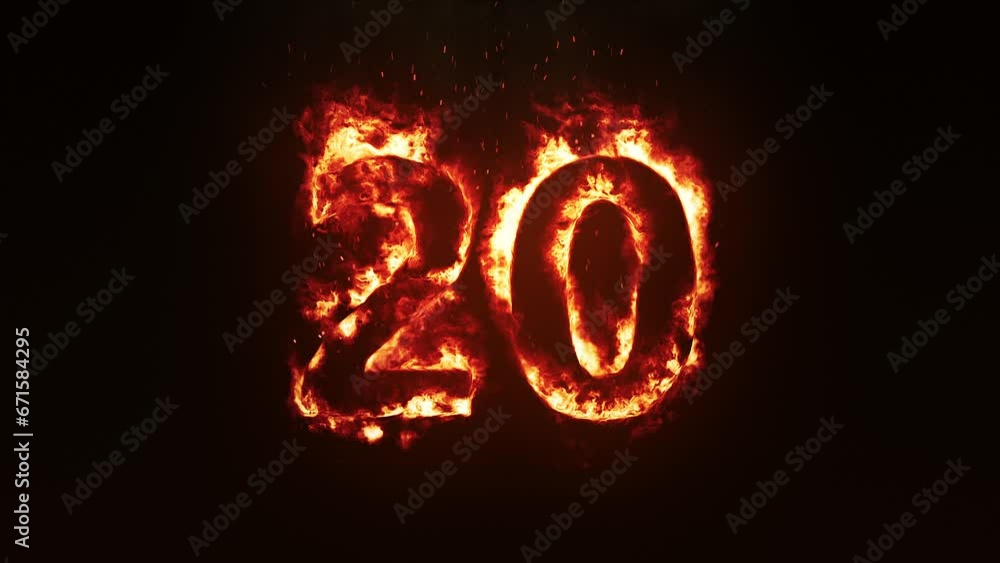 Burning Number 20. Fire Number Burning Number 20. Fire Number
