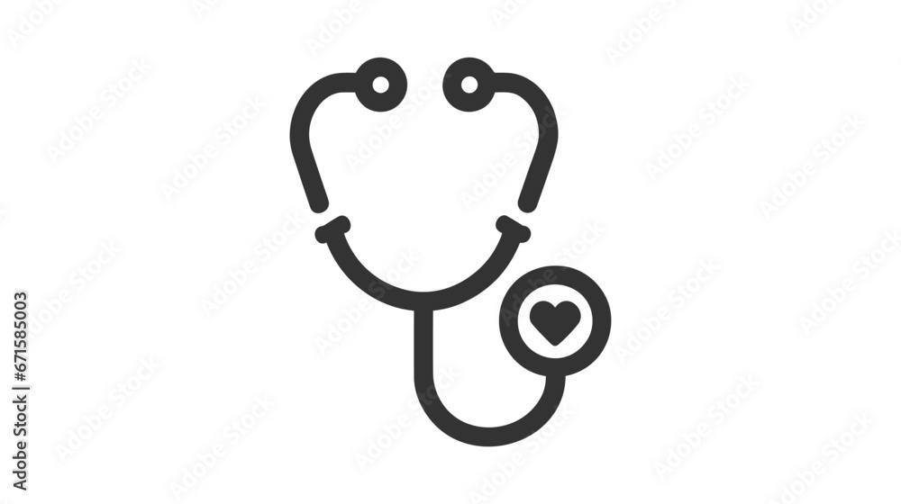Stethoscope graphic icon. Stethoscope sign isolated on white background. Symbol medicine. Vector illustration Stethoscope graphic icon. Stethoscope sign isolated on white background. Symbol medicine. Vector illustration