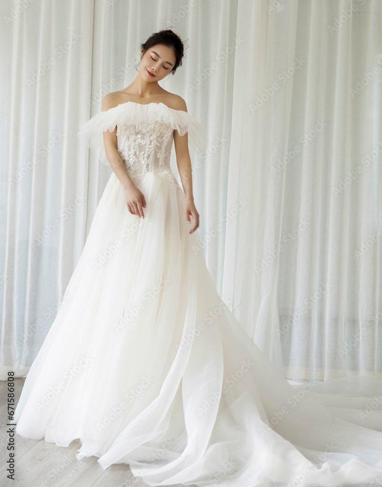 bride in white dress