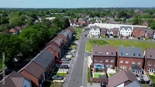 The Streets, Suburbs and Houses of Birmingham in the UK Aerial View