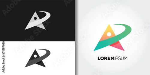 abstract letter a logo