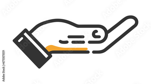 Asking hand icon isolated on white background