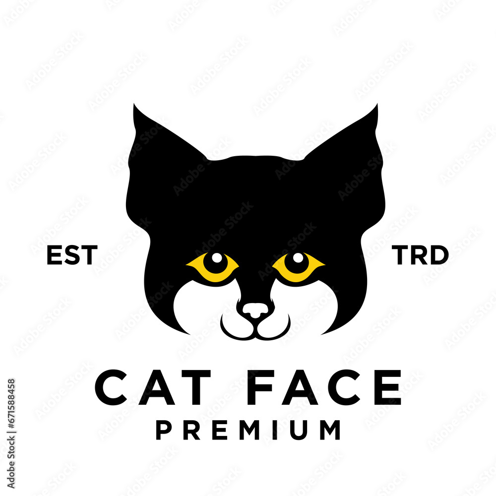 Cat face head logo icon design illustration Cat face head logo icon design illustration