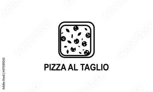 Pizza ai taglio logo icon