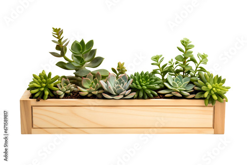 Wooden Planter Isolated on Transparent Background. Ai photo