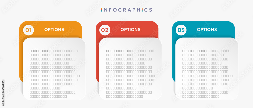 3 options infographics design template