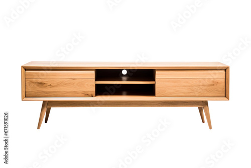 Wood Console ClipDrop Isolated on Transparent Background. Ai