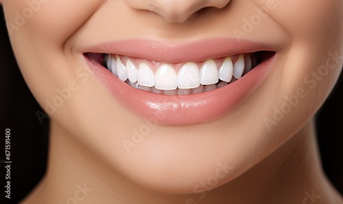 A Close Up of a Woman s Joyful Smile  Brimming with Confidence and Radiant White Teeth