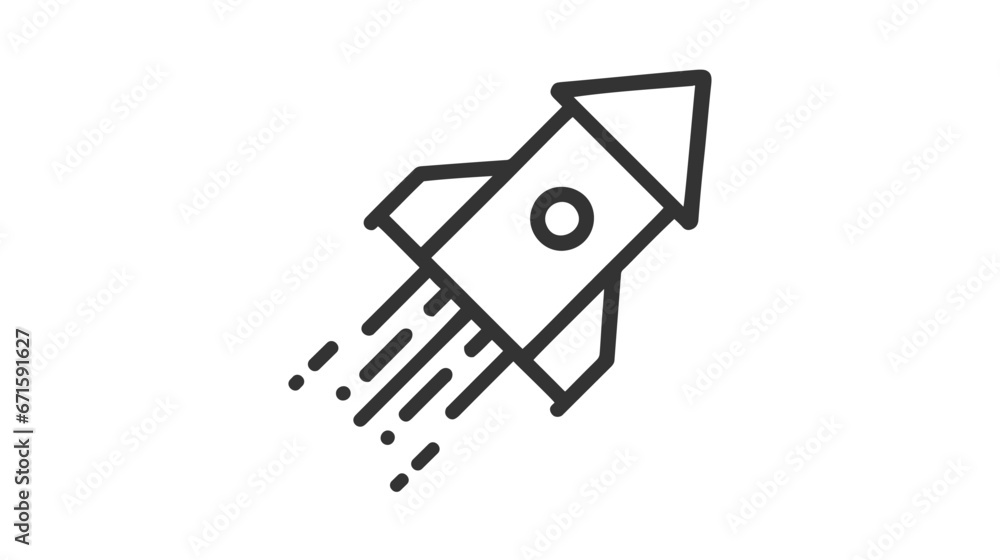 Rocket icon vector. Simple outline rocket sign. Rocket icon vector. Simple outline rocket sign.
