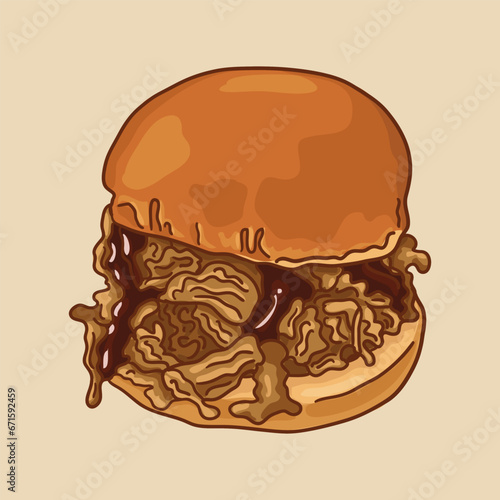 Roast pork sandwiches. Popular sandwich with pork.