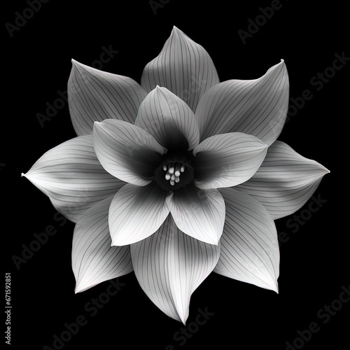 abstract narcissus petals  black and white illustration