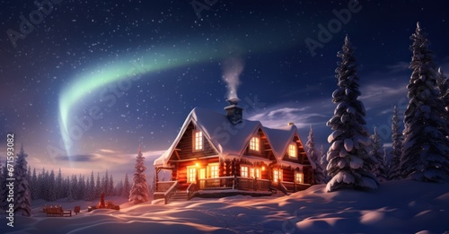 Santa's abode, nestled in the heart of the North Pole. From a distant perspective © Valentin