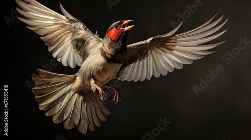 Opera bird singing and flipping its wings  © Creative Station