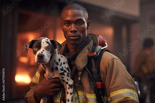 Firefighter's Post-Blaze Puppy Rescue