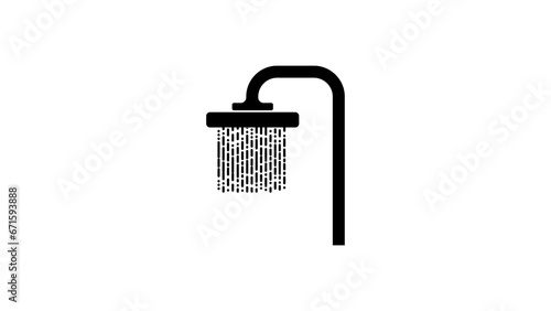 Shower, black isolated silhouette