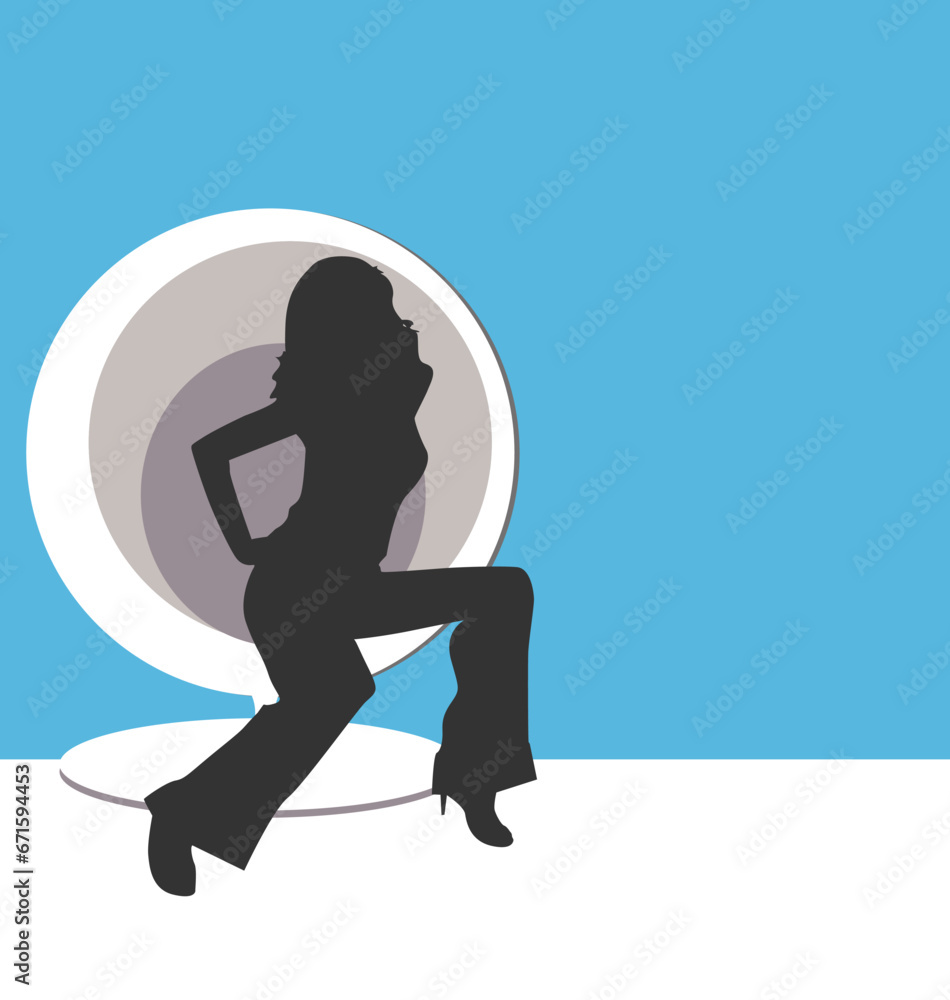 Seventies girl vector image