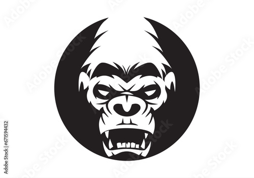 angry, animal, ape, boss, bow tie, cigar, cigarette, club, fitness, gaming, gorilla, gorilla head, gym, icon, illustration, King Kong, logo, mascot, monkey, muscle, pipe, power, silverback, smoke,