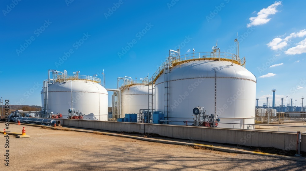 Renewable Clean Gas Storage Tanks of Hydrogen .Net zero concept
Renewable Clean Gas Storage Tanks of Hydrogen .Net zero concept