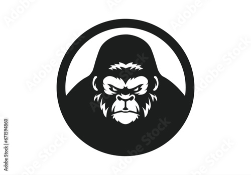 angry, animal, ape, boss, bow tie, cigar, cigarette, club, fitness, gaming, gorilla, gorilla head, gym, icon, illustration, King Kong, logo, mascot, monkey, muscle, pipe, power, silverback, smoke,