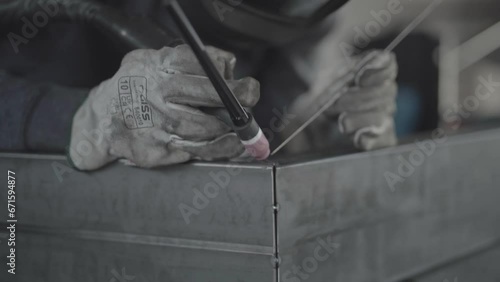 Skilled TIG Welder Crafting Precision Joints, Expert Welding Artistry in Industrial Fabrication Excellence, 4K High-Quality Footage