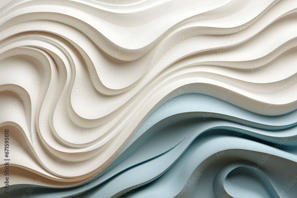 Obraz premium Abstract wavy lines background. Thin lines on white wallpaper. 
