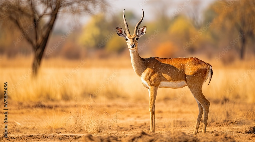 Side view of deer standing on field,Zambia
Side view of deer standing on field,Zambia