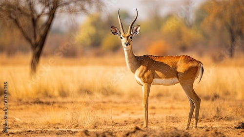Side view of deer standing on field,Zambia 