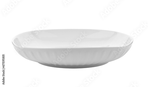 White square ceramic plate on transparent png