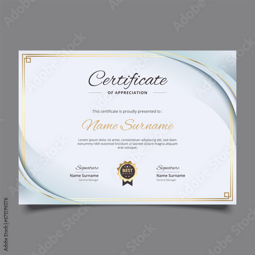 Professional and Modern Certificate Template with Minimalist design